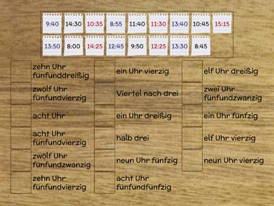 Mein Stundenplan - Uhrzeiten