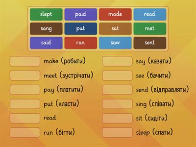 Irregular verbs make - sleep