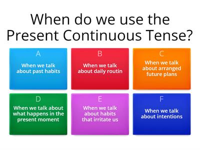 Present Continuous Tense, revision