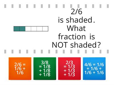 fractions bar shaded not shaded - model/number sentence