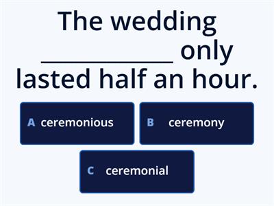 9B Wedding vocabulary 