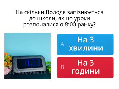 3 клас. Годинник. Визначення часу за годинником.