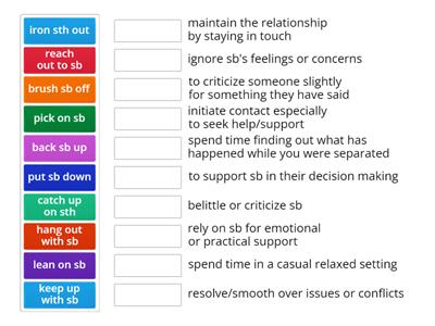 Relationship phrasal verbs (match) 3