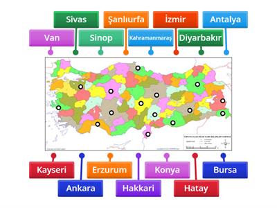 İlleri bulup isimlerini taşıyalım