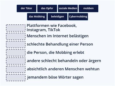 Cybermobbing Wortschatz