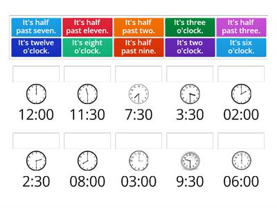 AS2. Time(o'clock and half past)