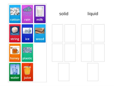 Sort Solid and Liquid