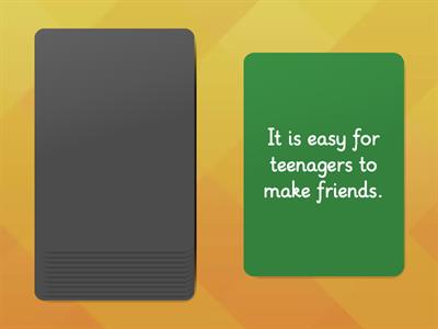 Talk about teenagers: agree or disagree (WHY?)