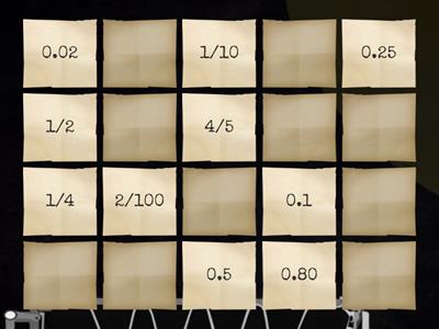 Match fraction to decimal