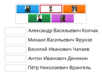 Фамилии и изображения лидеров "красных"