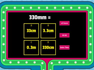 Metric Length Unit Conversion B (mm, cm, m and km)