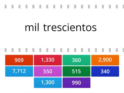 Spanish numbers 100-1 million