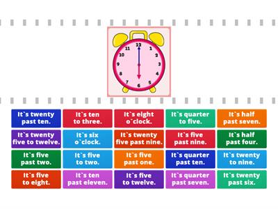 Find_the_match 2 Telling the time (all) #my_teaching_stuff