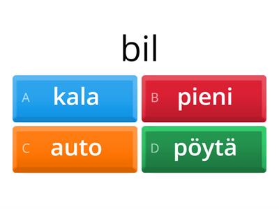 Juttu luistaa A, kapitel 2 Monivalinta