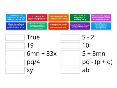 Maths Fun With Algebraic Expressions