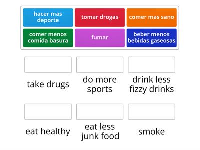 Match up1 eat healthy spanish