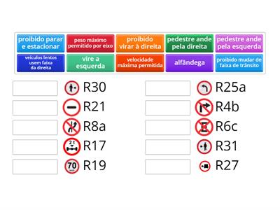 PLACAS DE REGULAMENTAÇÃO 