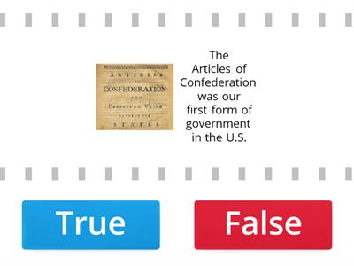 Articles of Confederation T/F
