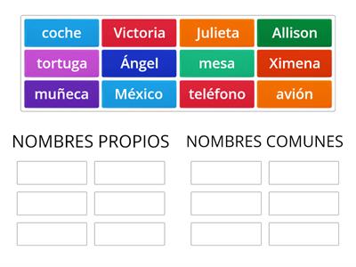 NOMBRES COMUNES Y NOMBRES PROPIOS