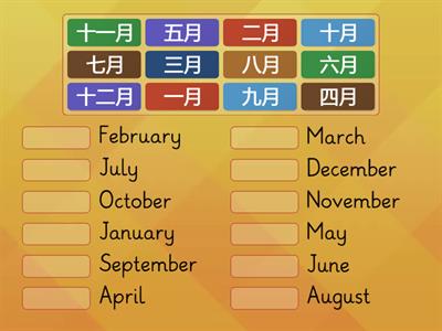 Month in Chinese 