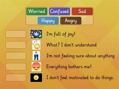 Match the feelings with their description!