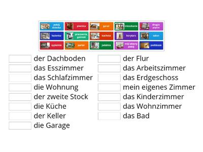 Pomieszczenia w domu i mieszkaniu  - Räume im Haus und Wohnung