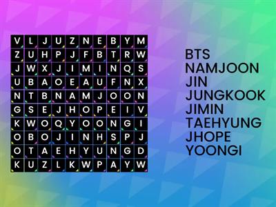 BTS Word Search 