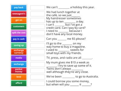  OET B1. Unit 6 Money. Vocab