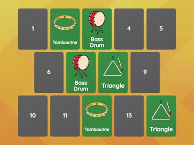  Percussion Instruments - Memory Game