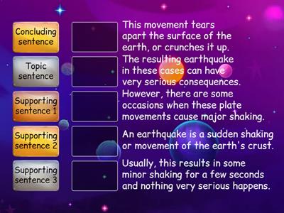 Sequence a paragraph - Earthquakes