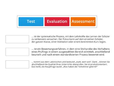 Test - Evaluation - Assessment