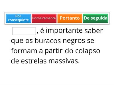 Conectores de Discurso e buracos negros