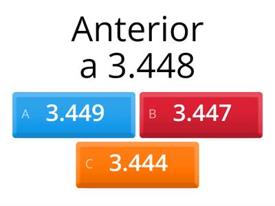 Número anterior y posterior numeros de 4 