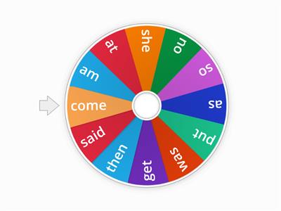 Sight word spinner/games- k March- small selection of words