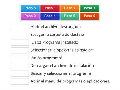 Instalación y desinstalación de programas.