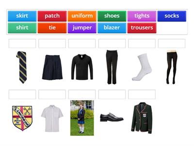 Match the word with the element of the uniform