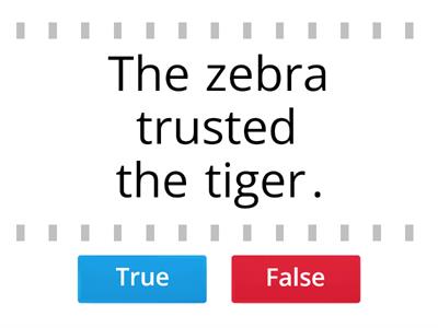 Creative writing: The tiger and the zebra