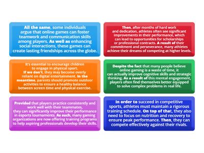 outcomes advanced 11 linking phrases