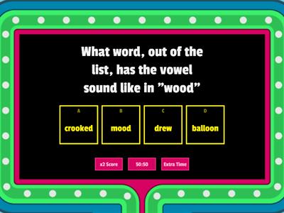 Vowel sounds in wood