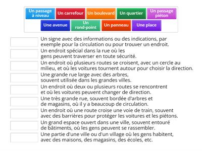 Définitions des mots de la ville 