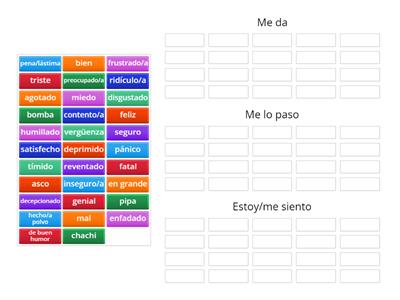 vocabulario sentimientos