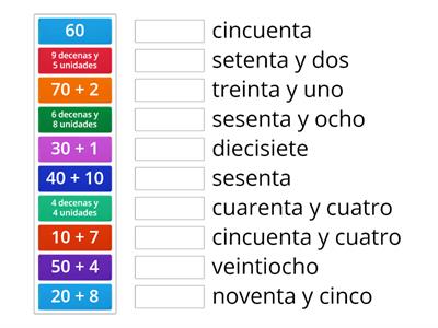 Los números hasta el 50