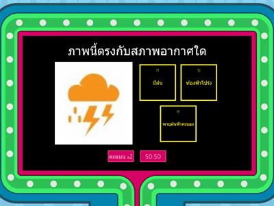 เกมตอบคำถาม การอ่านสัญลักษณ์เกี่ยวกับอากาศและเครื่องหมายจราจร ภาษาไทย ป.3