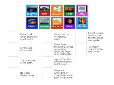 Earthquakes and Volcanoes Key Vocab