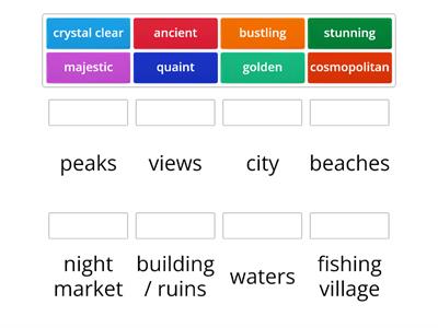 Collocation - Adjectives to describe a place.