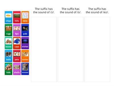1.6 Sort the sounds of suffixes. Write down your answers when done.