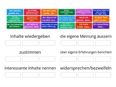 Redemittel Aspekte B2 neu Kapitel 4, Modul 4 (der kleine Unterschied)