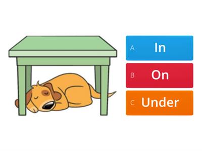 Prepositions: In, on, under