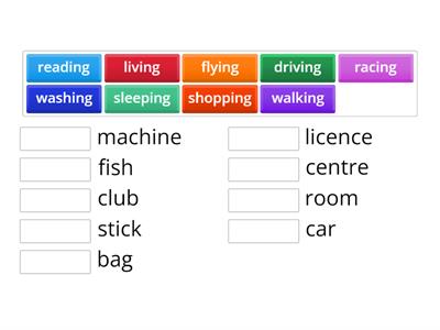 Match the parts of these compound nouns