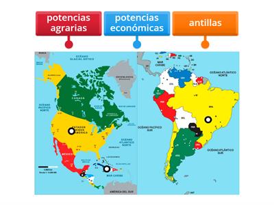 mapa político del continente América 